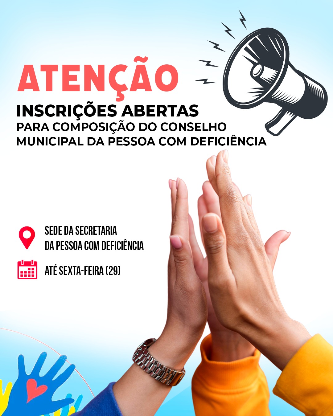 Sai edital de convocação para eleição dos membros do Conselho Municipal da Pessoa com Deficiência
